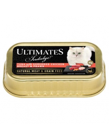 Ultimates Indulge tonno con petto di pollo grattugiato e gamberi 85g x 10