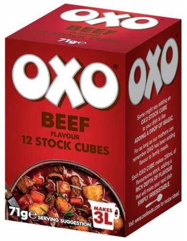 Cubi di brodo di manzo oxo 12s