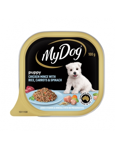 Mi perro Puppy Chicken Mince con arroz, zanahorias y espinacas 100g x 1