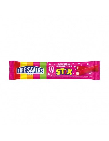 救生员Sherbert Fizz Stix Raspberry 40g x 24