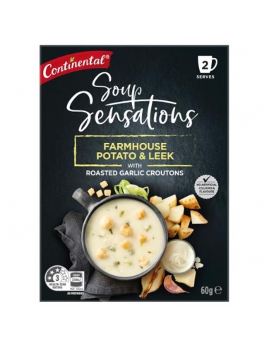Sensación de sopa continental de patata y puerro de granja 60 g x 7