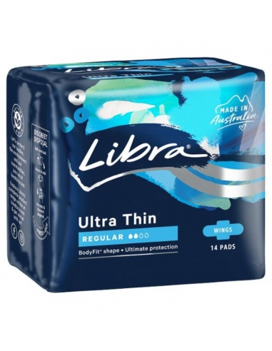 Libra Ultra Thins Flügel Reguläre Pads 14 Pack