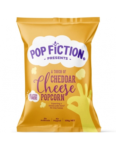 Pop Fiction Cheddar queso Popcorn 100gm x 12