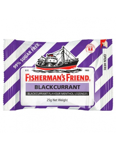 Fishermans Frnd Zwarte bessen suikervrije zuigtabletten 25 g x 12