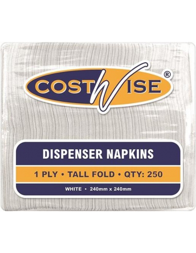 Costwise ナプキン ディスペンサー 1 プライ ホワイト トール フォールド 1 枚 x 20