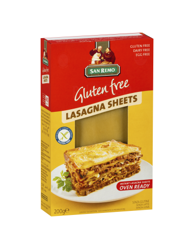 San Remo Pasta Lasagne Feuilles Gluten Gratuit 200 Gr Packet