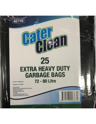 Cater Clean バッグ ガベージ 72-80lt Ex Heavy Duty ブラック 25 パック パケット