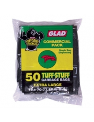 Glad Bags Garbage 77lt Extra Poussée Noir 50 Pack