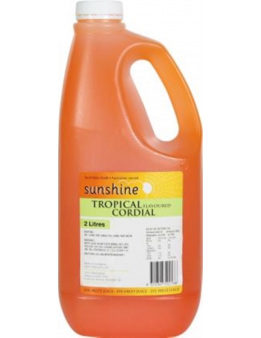 Sunshine Cordial Tropical 25% Juice 2 Lt Bouteille