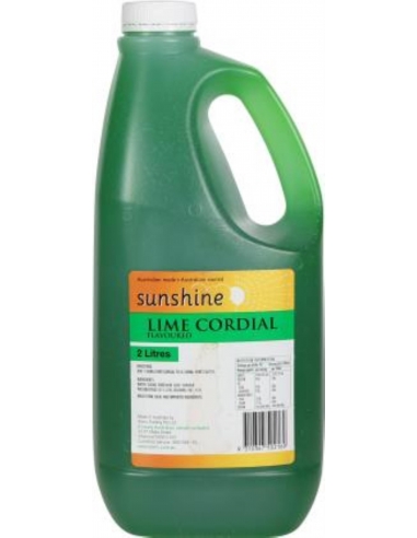 Sunshine Cordial Lime 25% Juice 2 Lt Bouteille