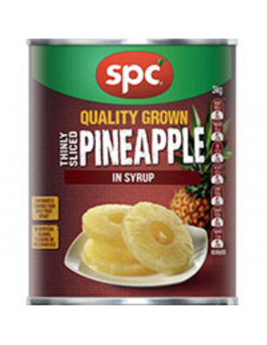 Spc Piña Thinly Sliced In Light Syrup 3 Kg Can