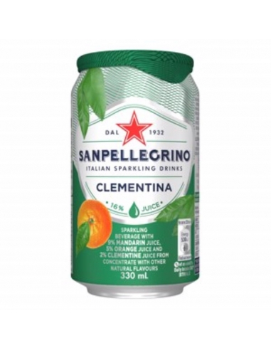 San Pellegrino Drink Clementina blikjes (mandarijn en sinaasappel) 24 x 330 ml doos