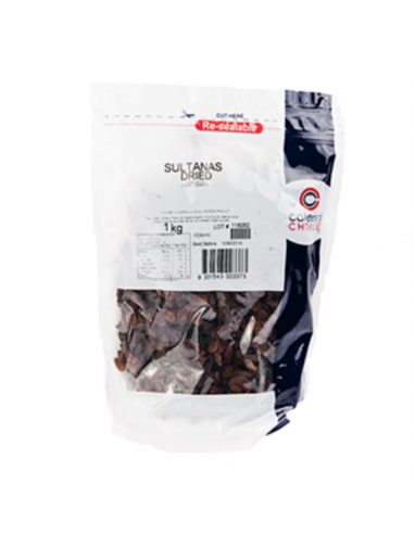 Caterers Choice Sultanas importeerde een pakket van 1 kg