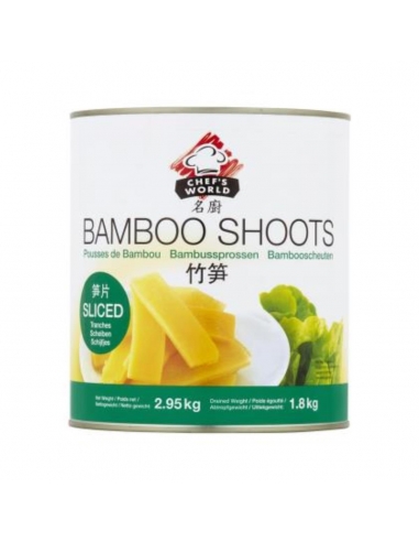 Chefs World Bamboo Shoots Slication 2.95Kg A10 Can