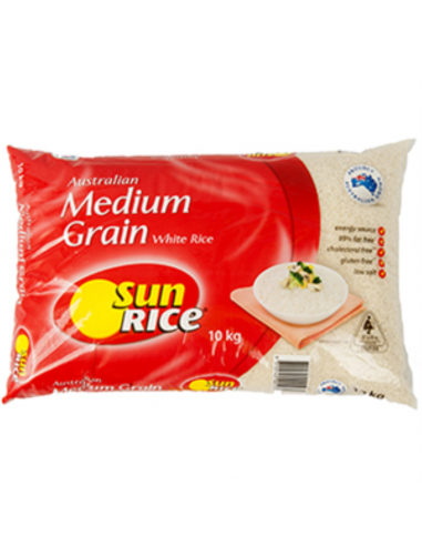 Sunrice Grave media bianca del riso Sunwhite Borsa da 10 Kg