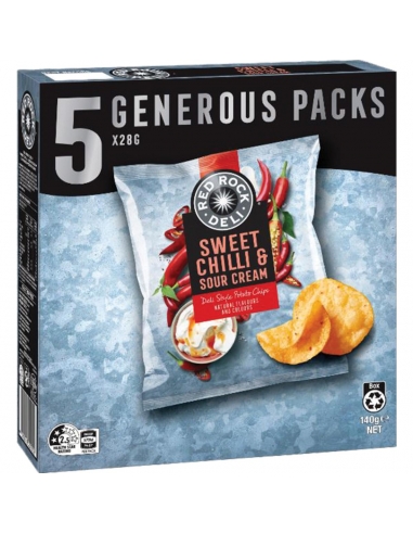 Red Rock Deli Sweet Chili & Sour Cream 28g 5 Pack x 1