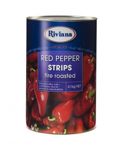 Riviana Foods Feuer geröstete rote Pfeffer Streifen 4.1kg