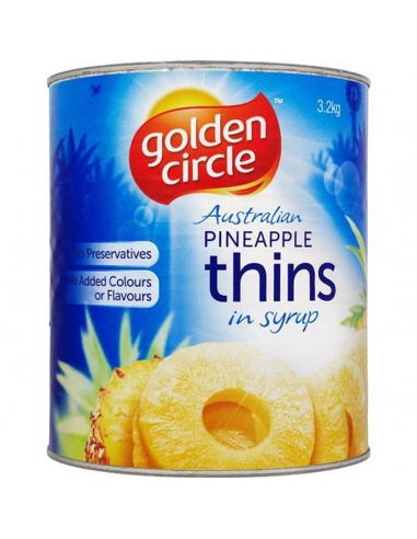 Golden Circle スライスされたパイナップル Thins 3.2キロ