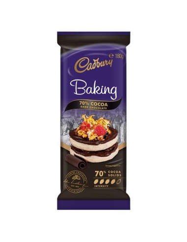 Cadbury 70% Dark Baking Chocolate 180gm x 16