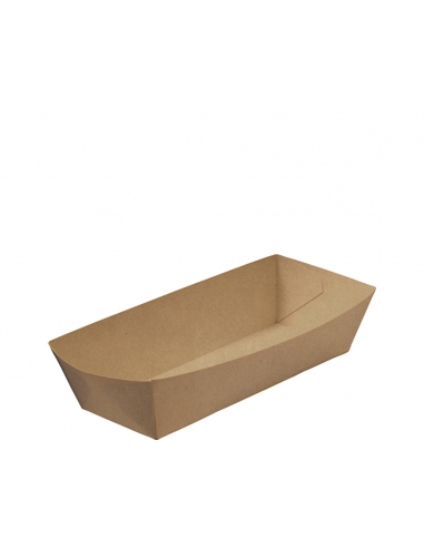 Cast Away Hot Dog Tray Brown Kraft 50 Pack x 1