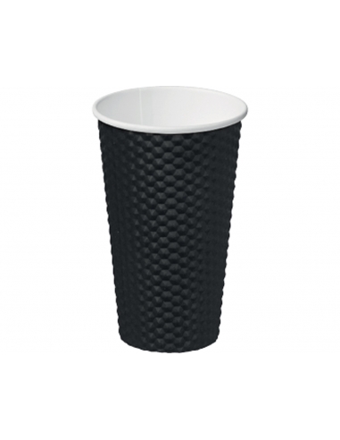 Cast Away Hot Cup Paper Dimple Black 19oz 460ml 20 Pack x 1