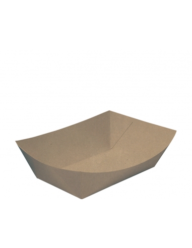 Cast Away Paper Food Tray Kraft Medium 140 mmby 85 mm base, 55 mm high x 1