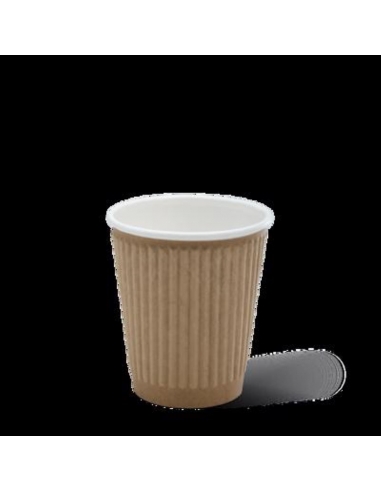 Detpak Cups Hot Ripple Wrap 230ml 8oz Brown 40 Pack x 1