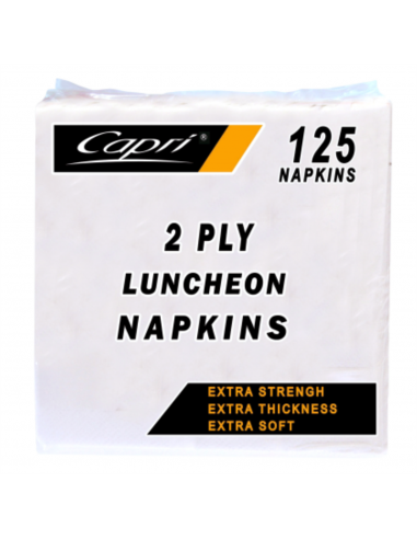 Capri Napkins 2 Ply Lunch White 125 Pack Pack