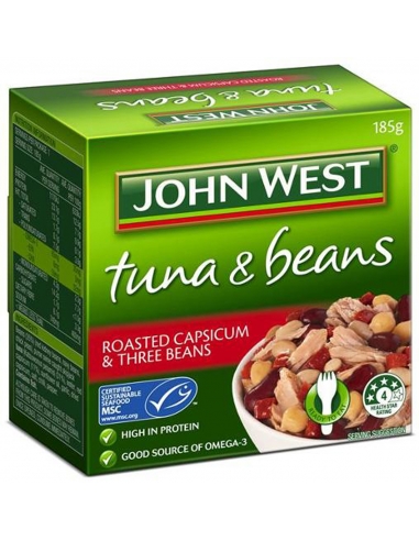 John West Geroosterde Paprika & Drie Bonen Tonijn & Bonen 185g