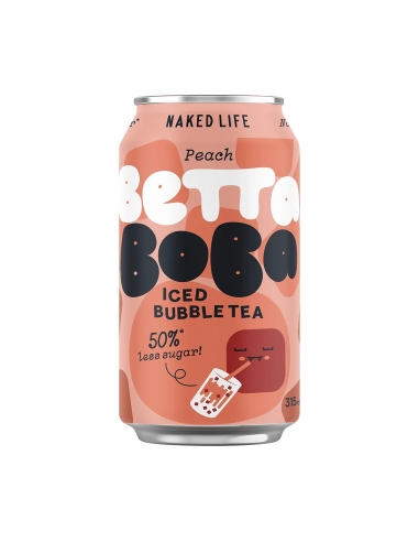 Naked Life Betta Boba Mrożona herbata z bąbelkami brzoskwinia 315 ml x 12