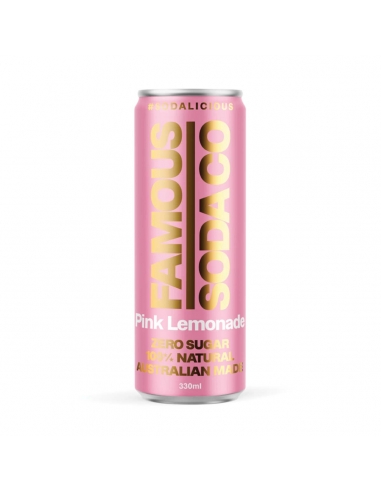 Famosa Soda Limonada Rosa Lata 330ml x 12