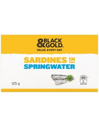 Black & Gold Sardines In Springwater 125gm x 24