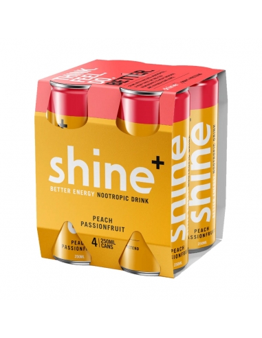 Shine Perzik-passievrucht 250 ml, 4 stuks x 4