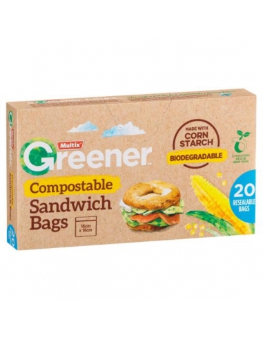 Multix Borse a sandwich compostable più verde 20 Pack x 7