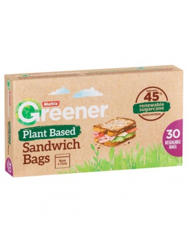 Multix Sacs à sandwich à base de plantes plus vertes 30 Pack x 6