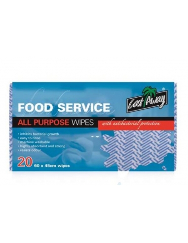 Cast Away Tutti gli scopi Wipes blu 20 Pack x 5