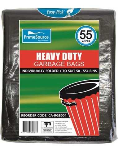 Primesource Garbage Bag Black 50 Pack x 5