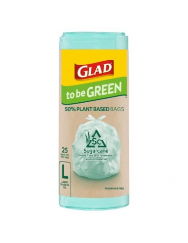 Glad 50% Planté 50% Bio Wave Top Cuisine Tidy Sacs 25 Pack x 12