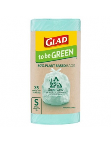 Glad 50% pianta Basato 50% Bio Wave Top Borse da cucina 35 Pack x 12