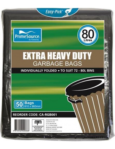 Cast Away Vuilniszakken Heavy Duty Easy-pick Zwart 72-8l 50 Stuks