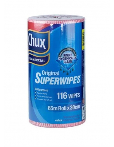 Chusteczki Superwipes Economy w rolce czerwone 3cm x 65cm 116s