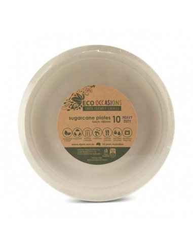 Alpen Sugarcane Lunch Plate Natural 18cm 10 Pack x 1