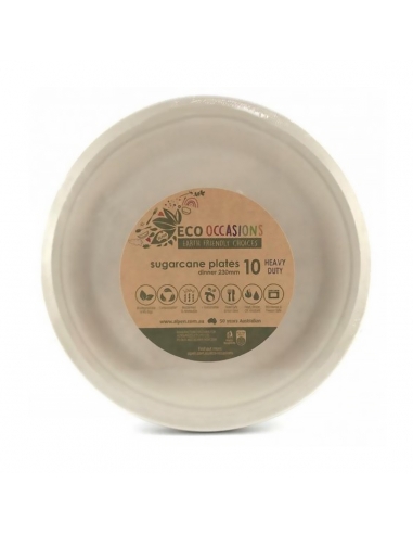 Alpen Placa de cena de azúcar Natural 23cm 10 Pack