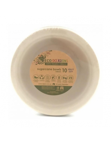 Alpen Sugarcane Bowl Natural 16cm 10 Pack x 1