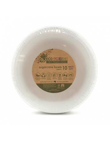 Alpen Sugarcane Bowl White 16cm 10 Pack x 1