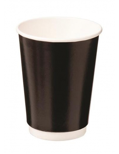 Cast Away Cups Double Wall Paper Hot Black 355ml x 25