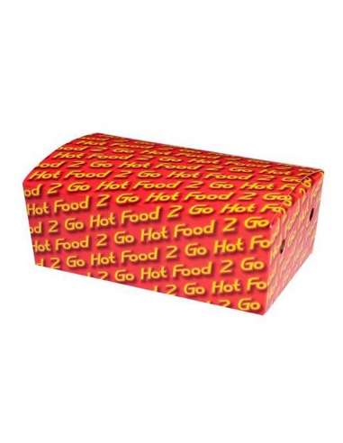 Cast Away Hot Food 2 Go Large Cardboard Snack Container 195 von 115 von 68 mm x 50
