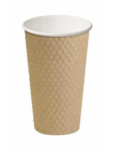 Cast Away Cup Dimple Paper Hot Cups Brown 460ml x 20