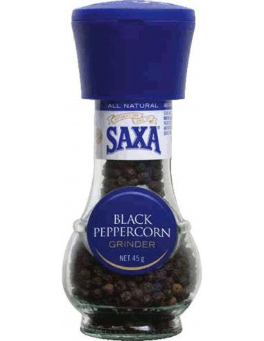 Saxa Black Peppercorn Grinder 45gm