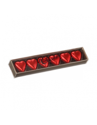 Chocolatero Corazones Rojos 6 Pack x 6